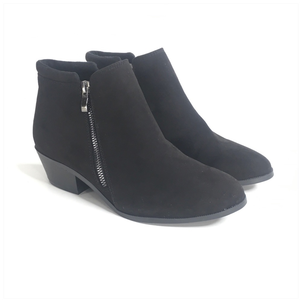Black Ankle Booties with Double Zippers NEW Sz 8 - Picture 4 of 8